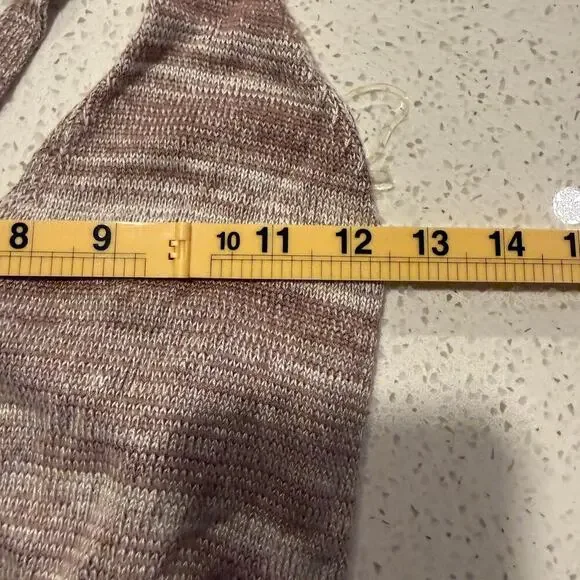 Sans Souci Halter Knit Mini Dress Brown Neutral Stretch Bodycon Large Vacation - Picture 8 of 9